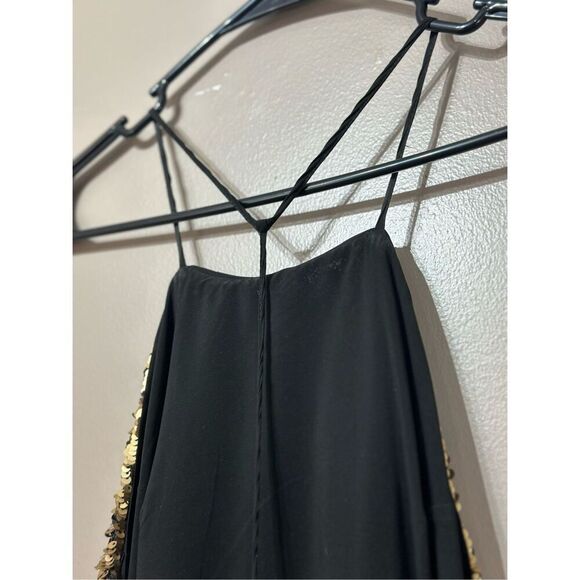NWOT NBD Sequin Black & Gold Racerback High Slit Dress Women's Small - Picture 13 of 14
